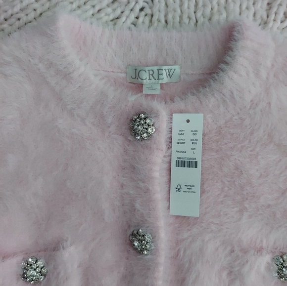 J CREW New Sweater Lady Jacket in Brushed Yarn - Pale Pink - Picture 3 of 8